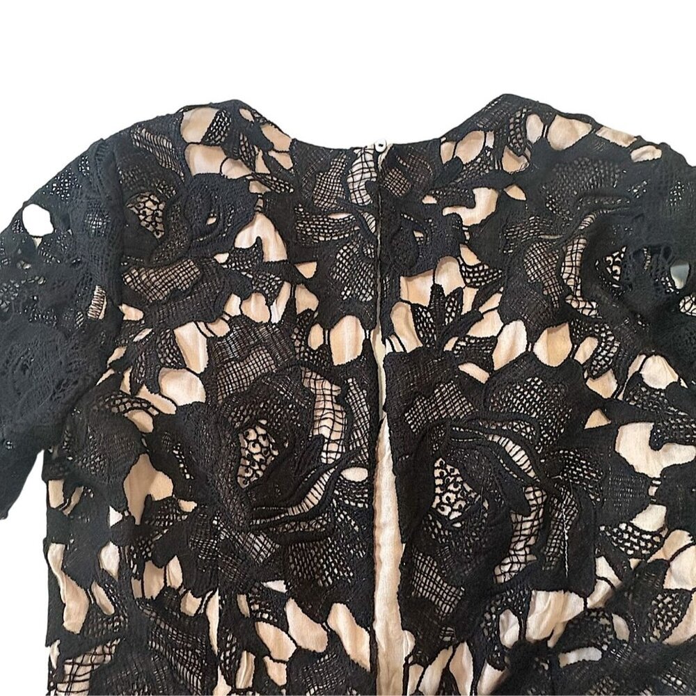 The Impeccable Pig Floral Black Lace Romper, Size S - Picture 9 of 15